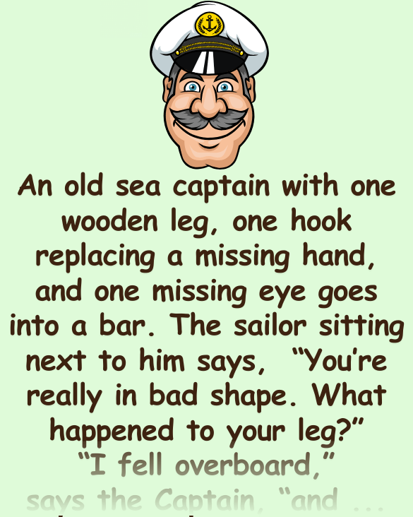 A old sea captain with one wooden leg