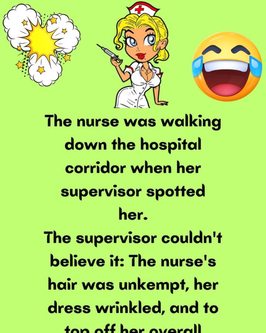 The nurse was walking down the hospital