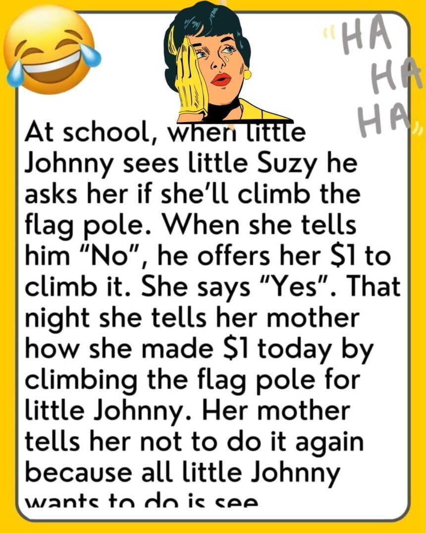 Little Suzy Climb The Flag Pole