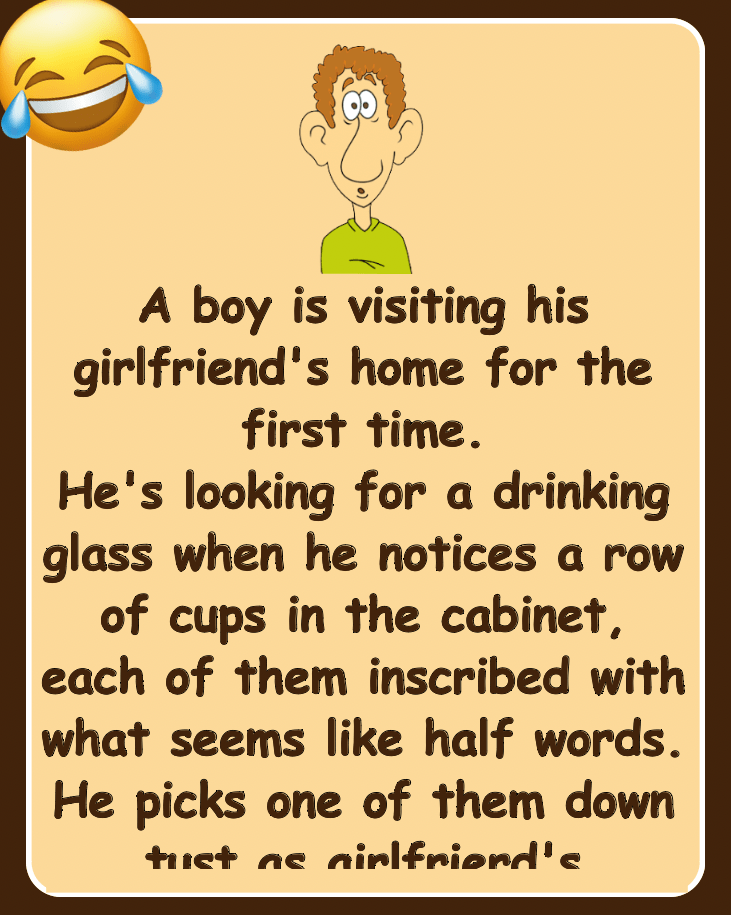 A boy is visiting his girlfriend’s home