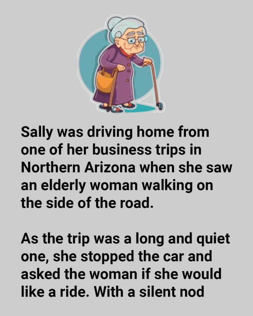 Sally asked elderly woman if she would like a ride.