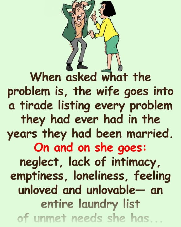 A husband and wife go to counselling – but the husband didn’t expect this to happen!