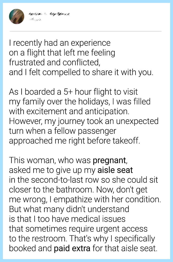 I Didn’t Give Up My Airline Seat to a Pregnant Woman