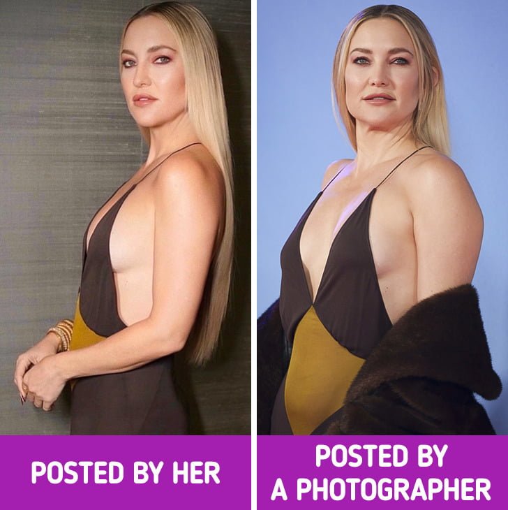 17 Celebrities Whose Social Media Photos Differ from Those Taken by Photographers on the Same Day