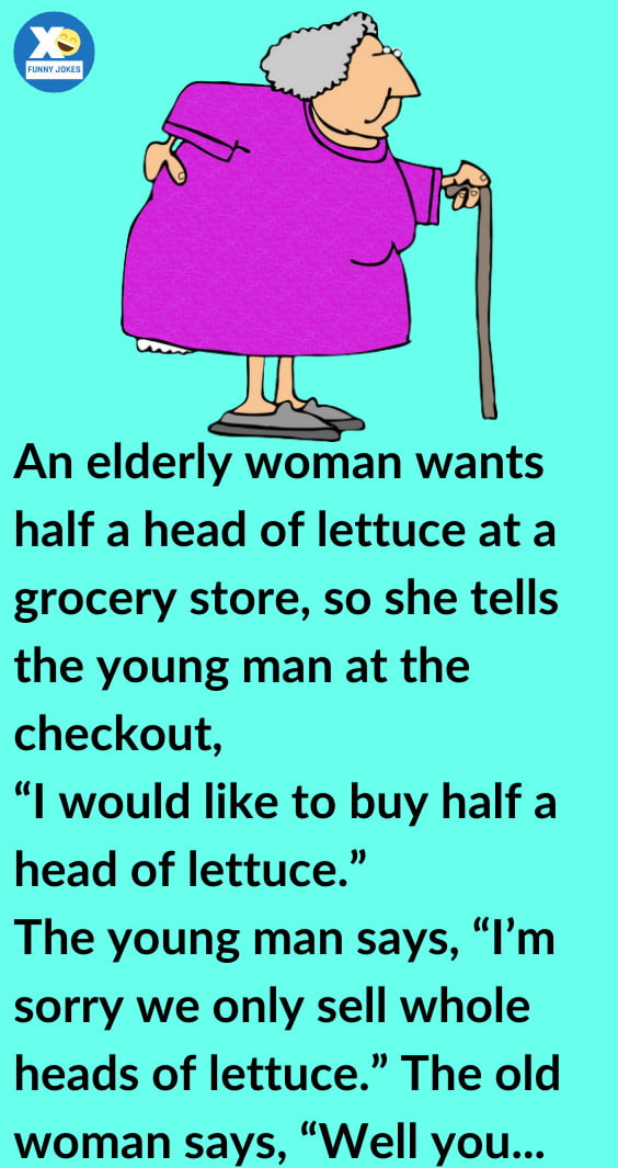 An Elderly Woman Wants Half A Head Of Lettuce