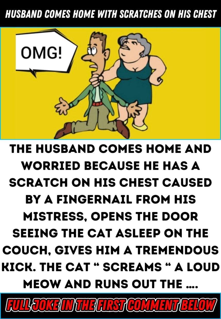 Husband comes home with scratches on his chest