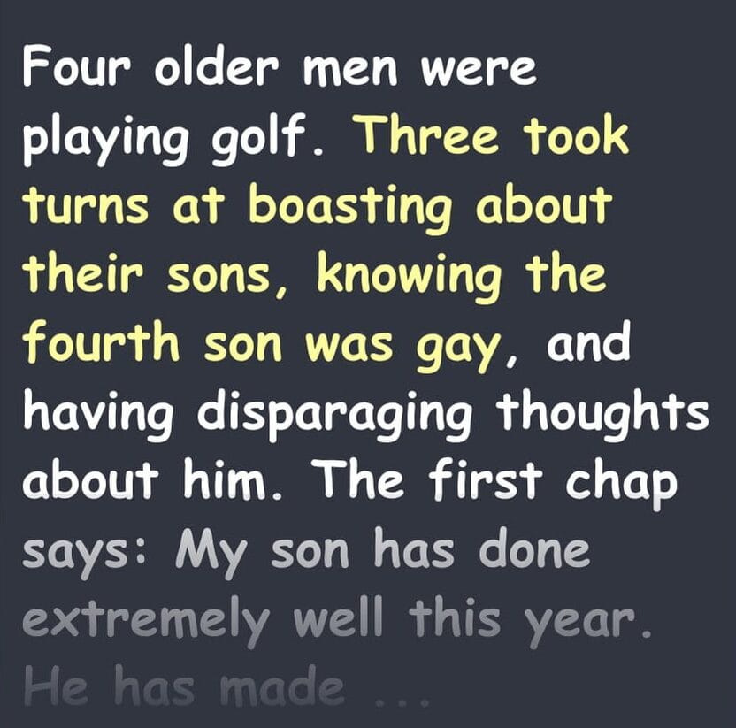 Four older men were playing golf.