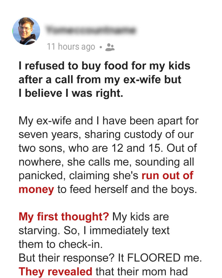 I Refused to Give My Ex-wife Money for Food for Her and Our Kids as I Discovered Her True Intentions