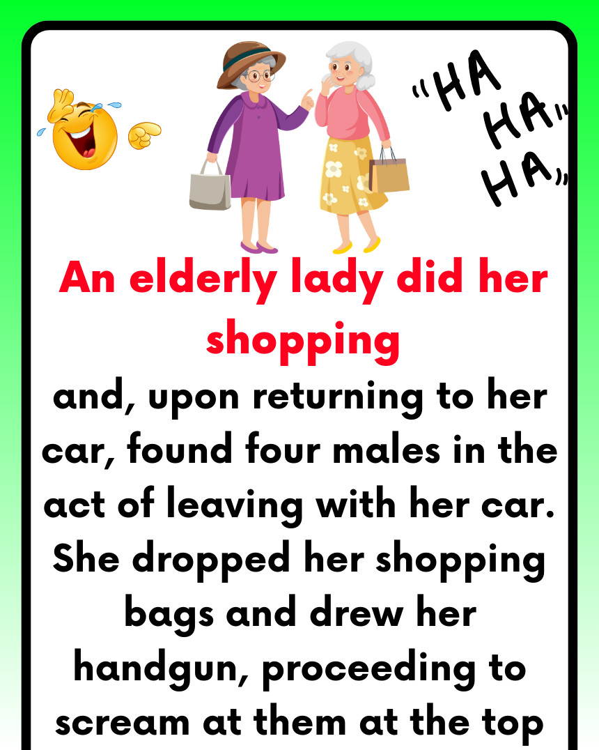 An elderly lady did her shopping