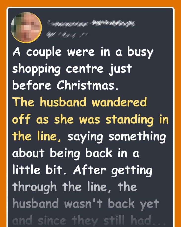 A couple were in a busy shopping centre just before Christmas.