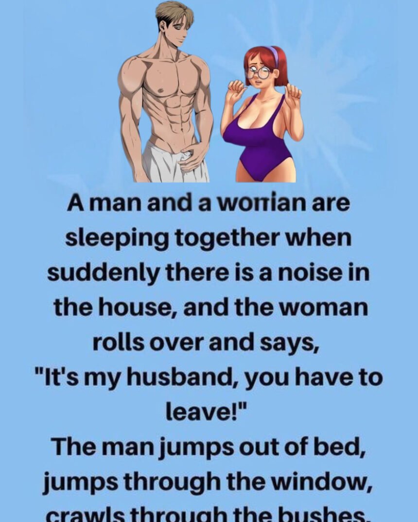 A man and a woman are sleeping together when suddenly there is a noise in the house