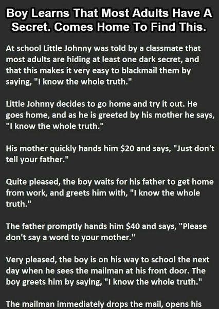 Boy Learns That Most Adults Have A Secret. Comes Home To Find This.