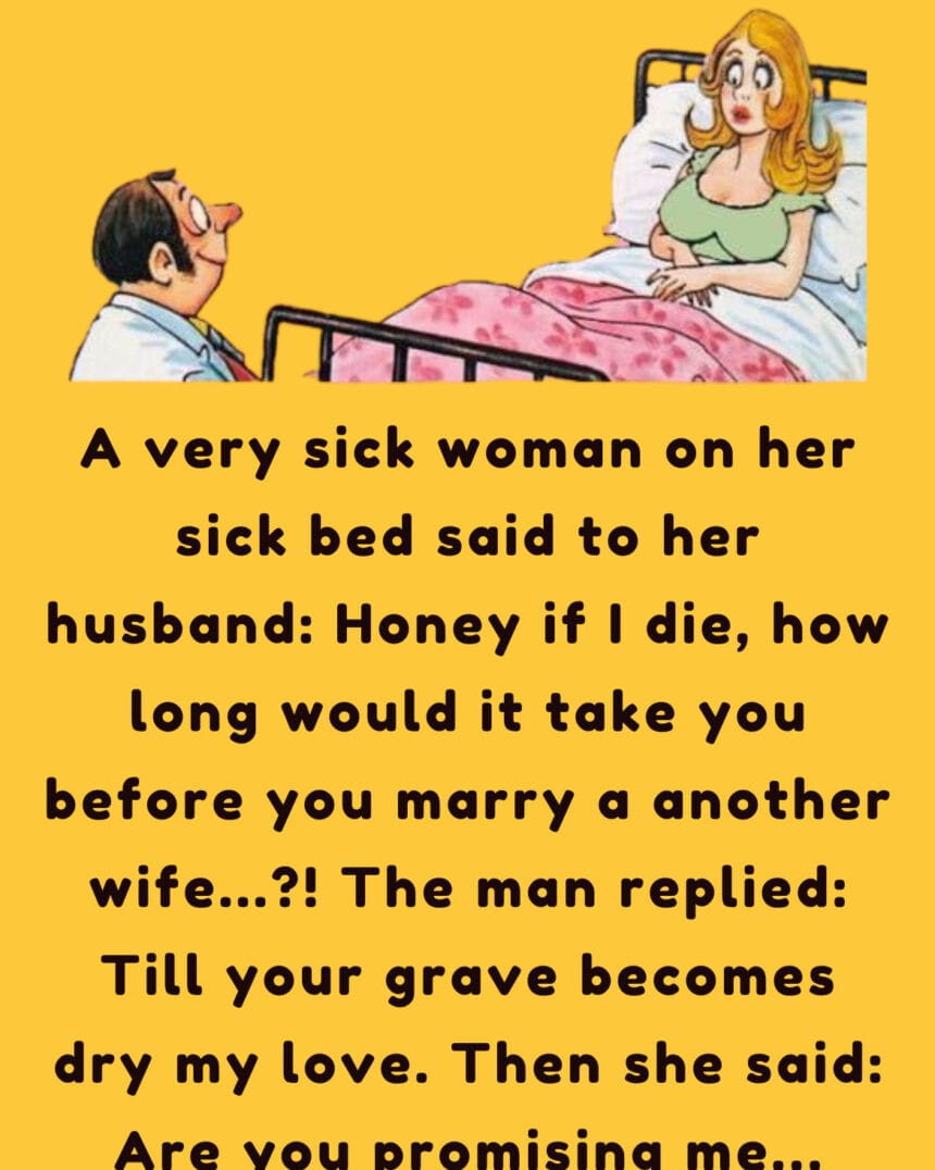 A very sick woman on her bed