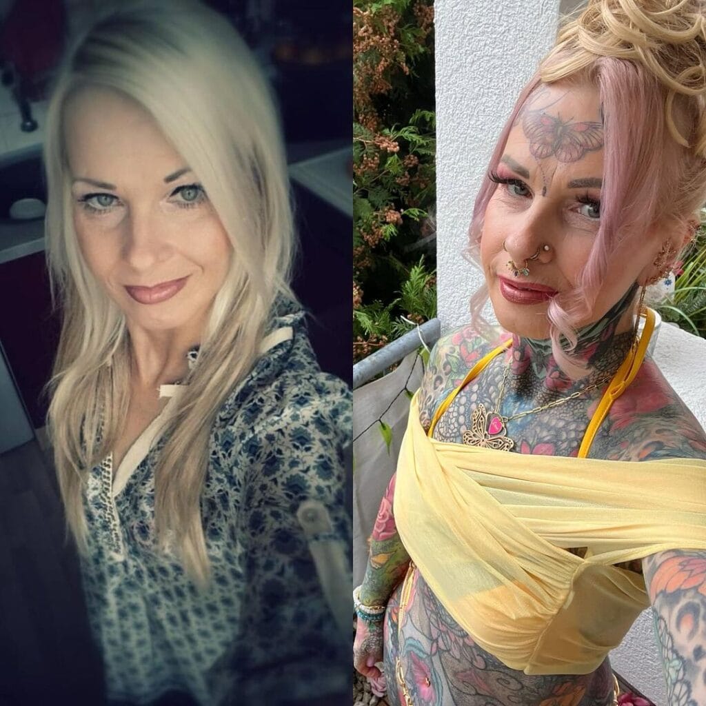 Grandma With Body Covered In Tattoos Reveals Before Photos