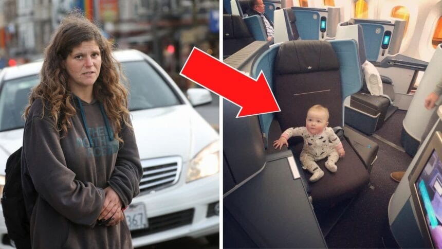 A woman left her newborn on a business class plane seat and made the life-altering decision to find him 13 years later.