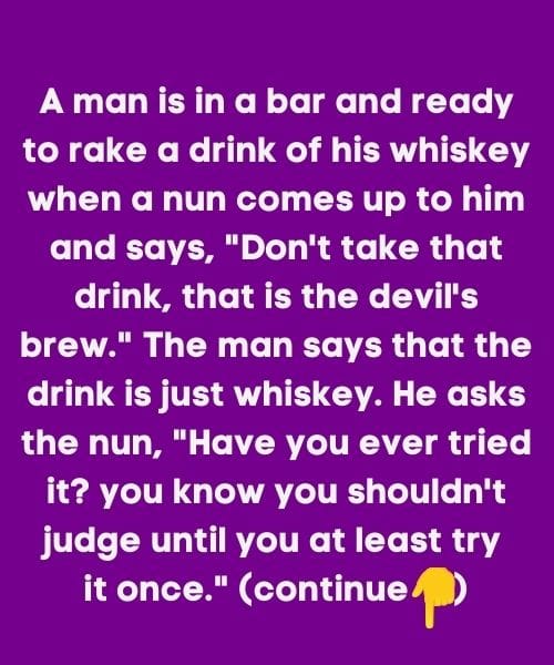 A man and a nun in the bar