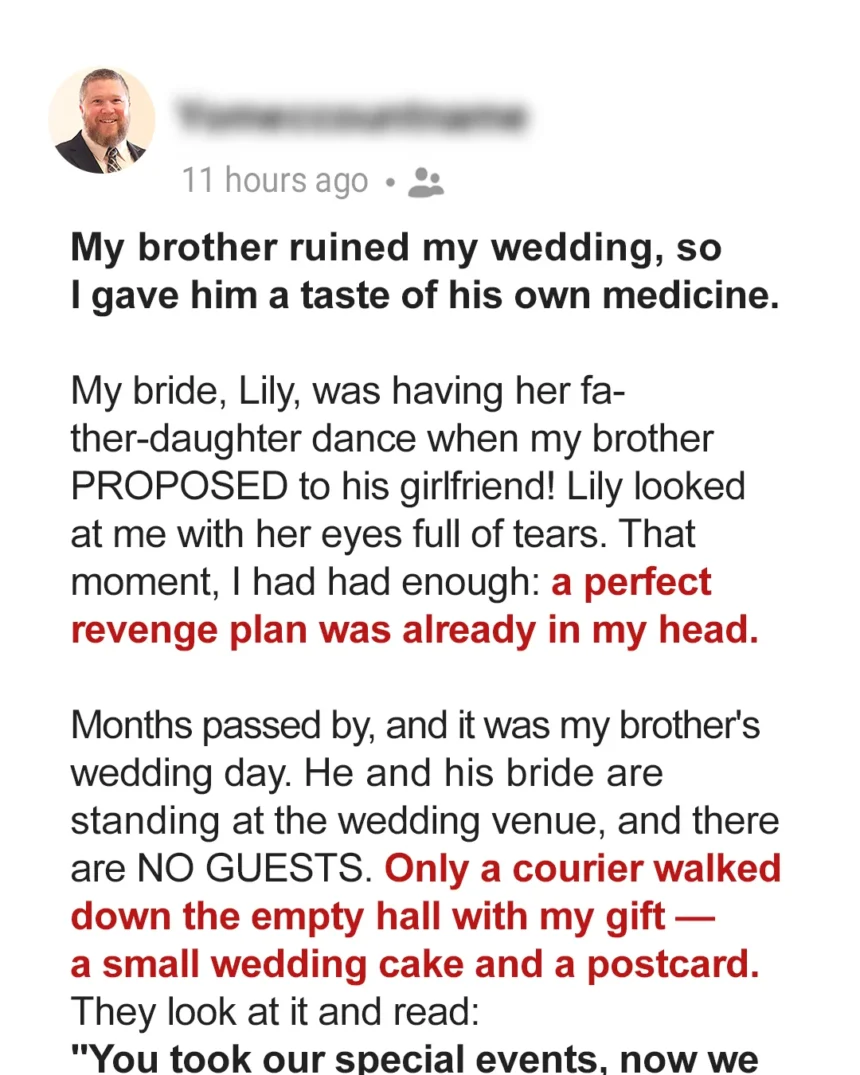 My Brother Stole Attention from My Wife at My Wedding - Was I Wrong to Give Him Payback He Would Never Forget?