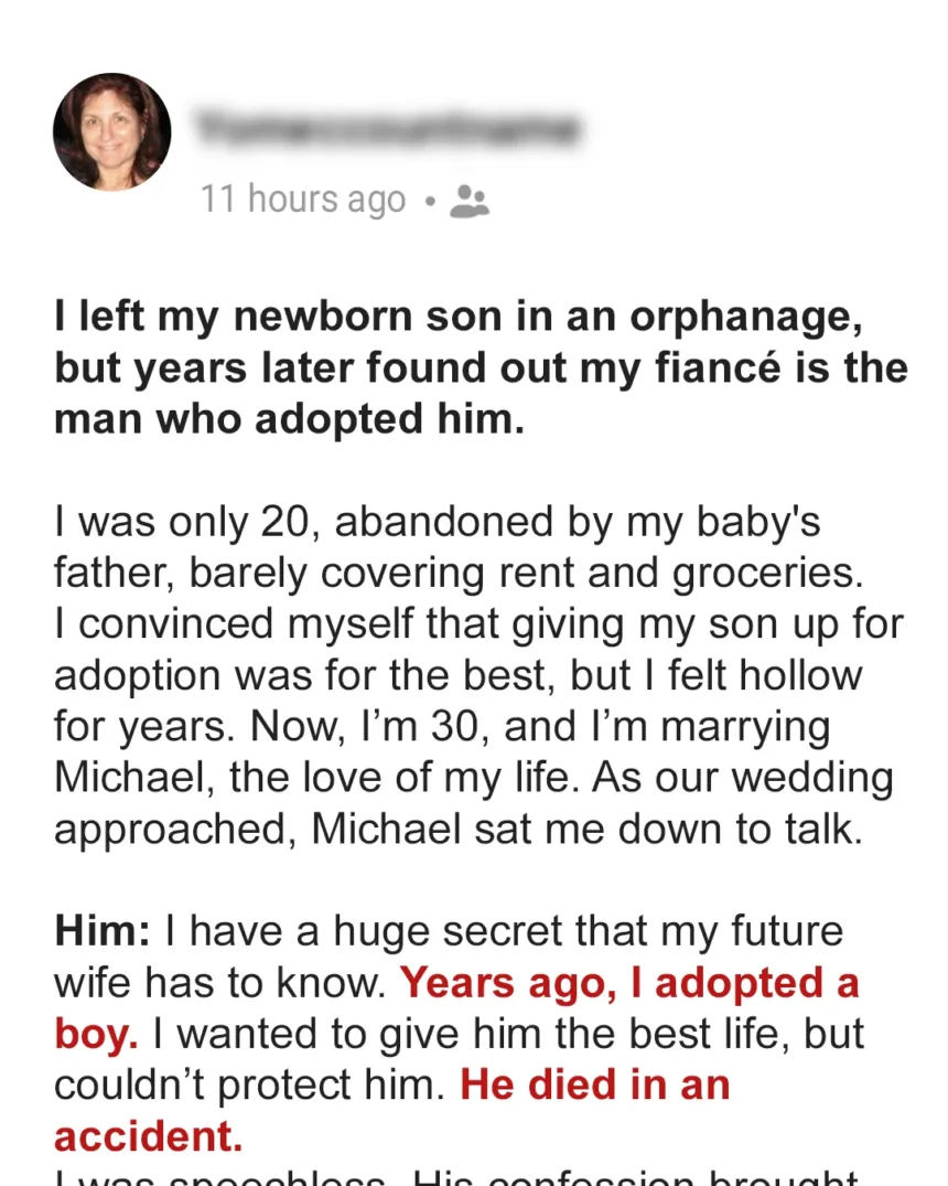 Woman Leaves Her Newborn Son in an Orphanage, Years Later Marries the Man Who Adopted Him