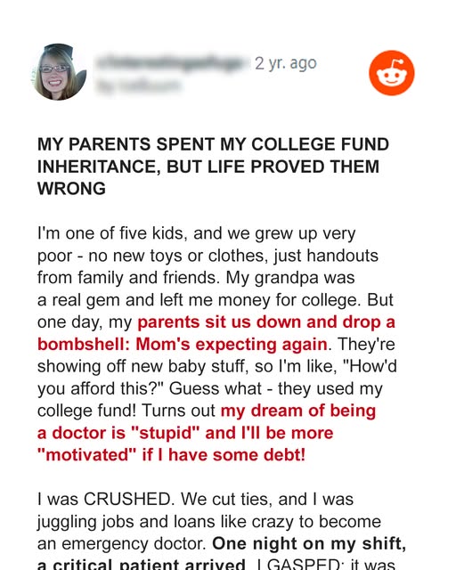My Parents Took My College Fund Inheritance from Grandpa without Even Asking, but Life Proved Them Wrong