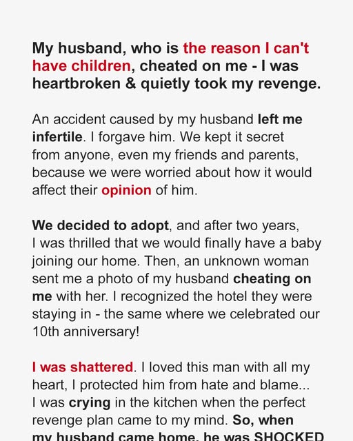 My Husband, Who Is the Reason I Can't Have Children, Cheated On Me - I Was Heartbroken & Quietly Took My Revenge