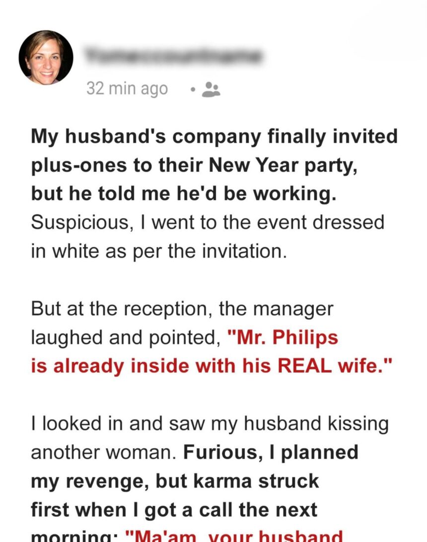 I went to my husband’s office party for the first time, but I was shocked to find his other ‘wife’ there