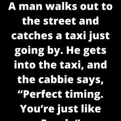 A man walks out to the street and catches a taxi just going by.