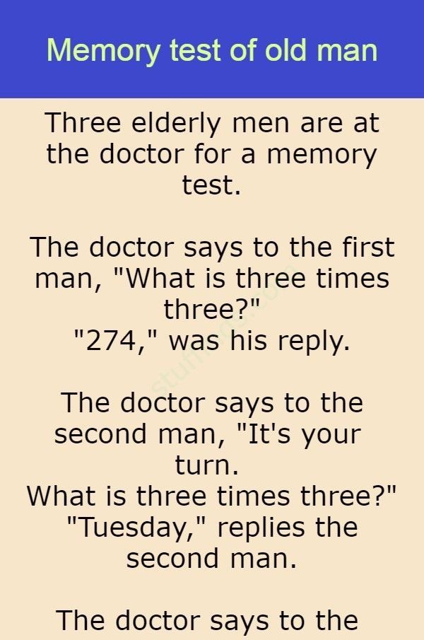 Memory test of old man