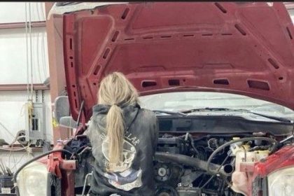 The new girl mechanic was harassed by the guys, and the next day she pulled up in a Bugatti and said something that astounded us.