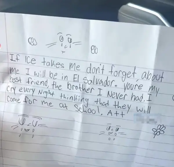 A Heartbreaking Note By A Child Who Said They “Cry Every Night” In Fear Of Getting Deported Is Going Viral