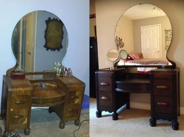 Instead of throwing a 1942 vanity table away, the man brought it back to life and turned into a modern piece of furniture 10 Usa People Instead of throwing a 1942 vanity table away, the man brought it back to life and turned into a modern piece of furniture
