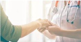 A woman goes to her doctor who verifies