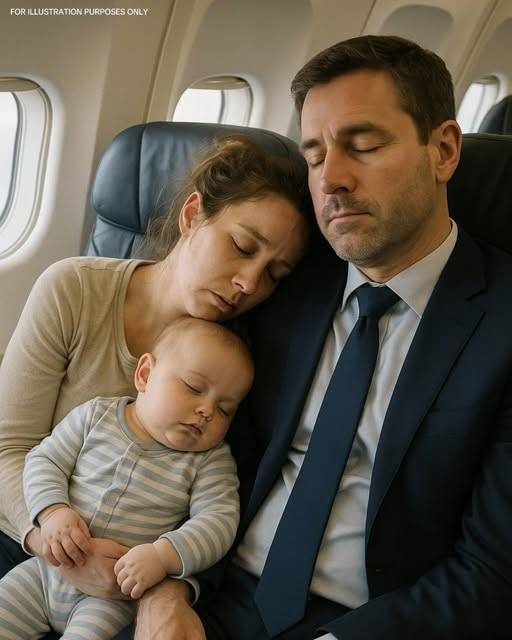 Exhausted Mom and Her Baby Fall Asleep on CEO’s Shoulder Mid-Flight — What Happens When She Wakes Up Leaves Her Speechless