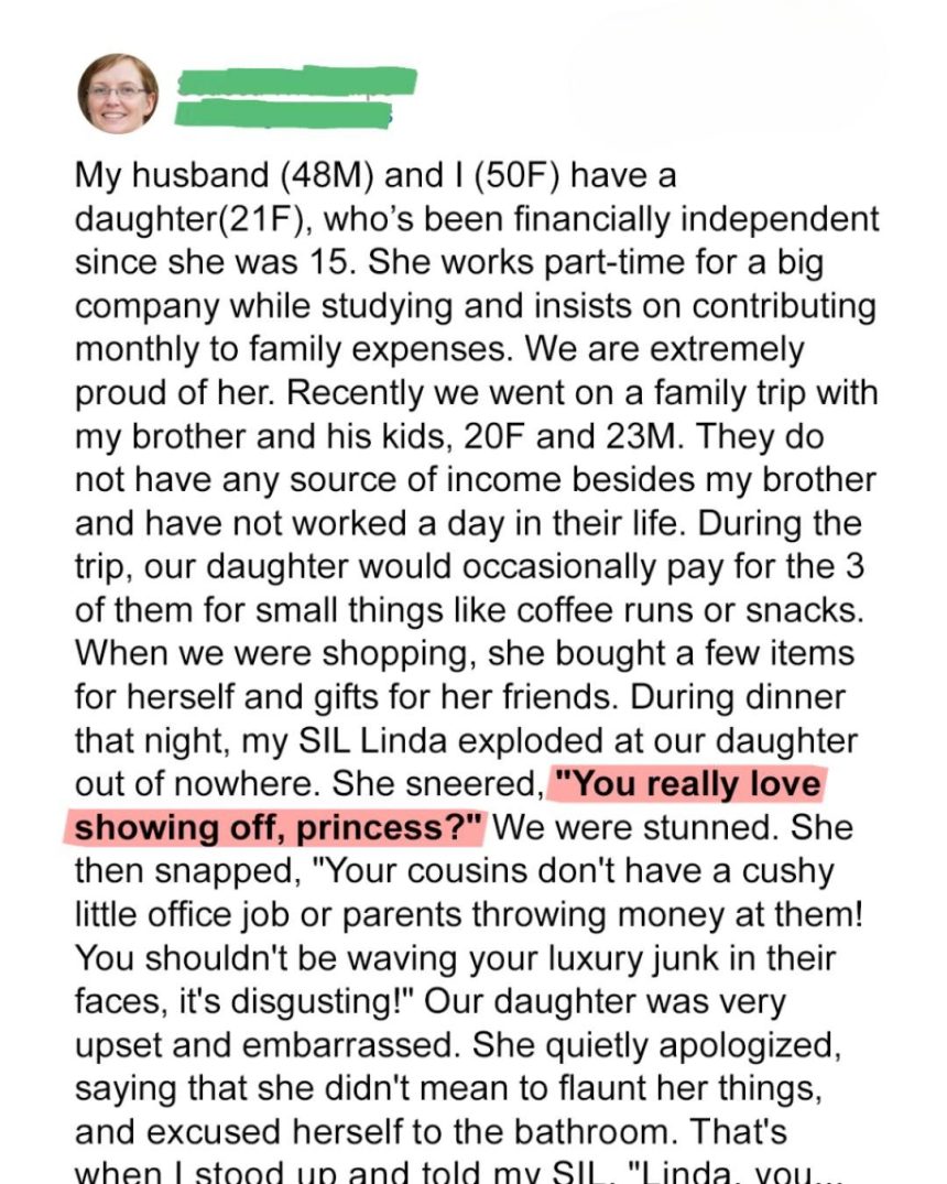 My SIL Mocked My Daughter for Being ‘Spoiled’ While She’s Been Working Since She Was 15 – I Couldn’t Stay Silent 1 Usa People My SIL Mocked My Daughter for Being ‘Spoiled’ While She’s Been Working Since She Was 15 – I Couldn’t Stay Silent