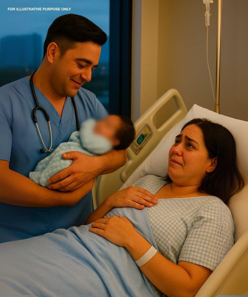 Assisting in his ex-girlfriend’s labor, the doctor went white as soon as the baby appeared.