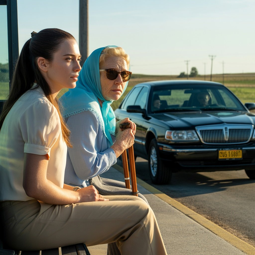 He left me alone at the bus stop, empty-handed. He thought he had me broken—until the “blind” old woman in the dark looked up and said, “Just pretend you’re my granddaughter.”