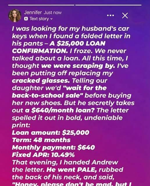 After 15 Years of Marriage, My Husband Hid a $25,000 Loan—And His Reason Left Me Stunned