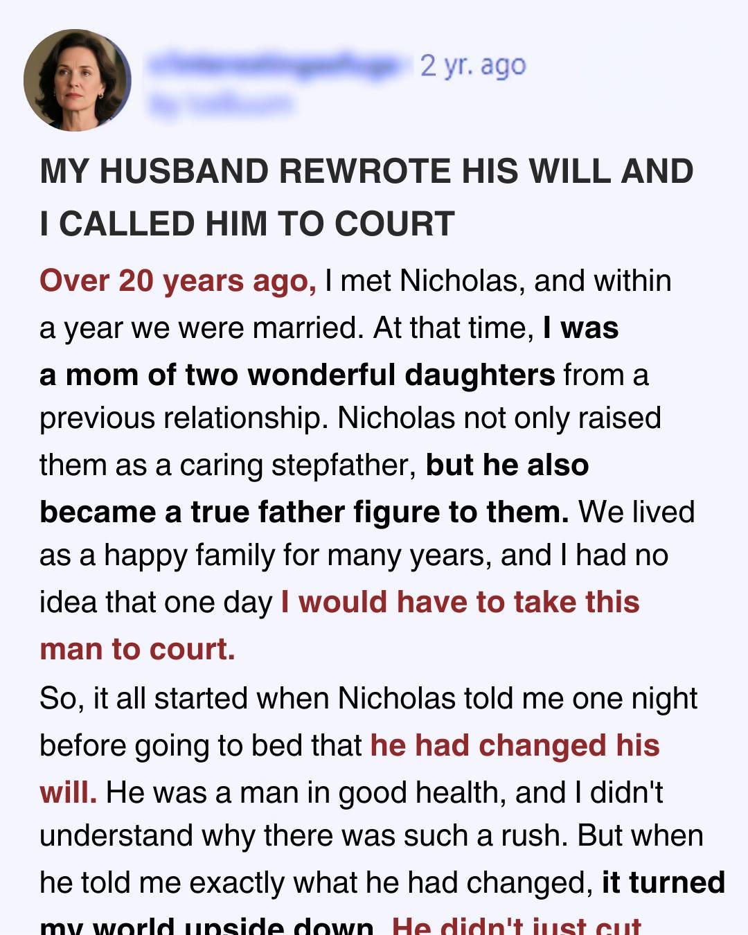 My Husband’s Will Left Me With Nothing… After I Gave Him 20 Years of My Life