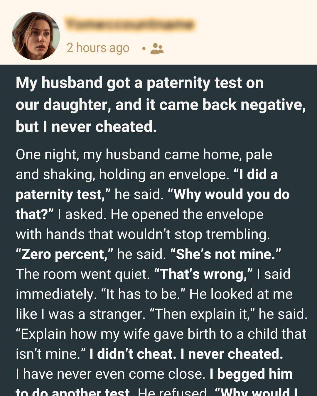 A Single DNA Test Made My Husband Believe I Betrayed Him—The Real Truth Was Even More Sh0cking
