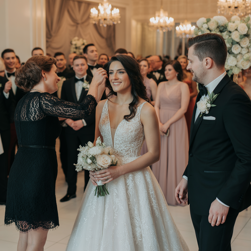 Right at the wedding, my mother-in-law pointed scissors at my head and shouted: ‘If you don’t want to die, don’t move!’ All the guests thought she was crazy… until I checked the camera and saw the fire behind the stage. I wanted to know that she saved my life…