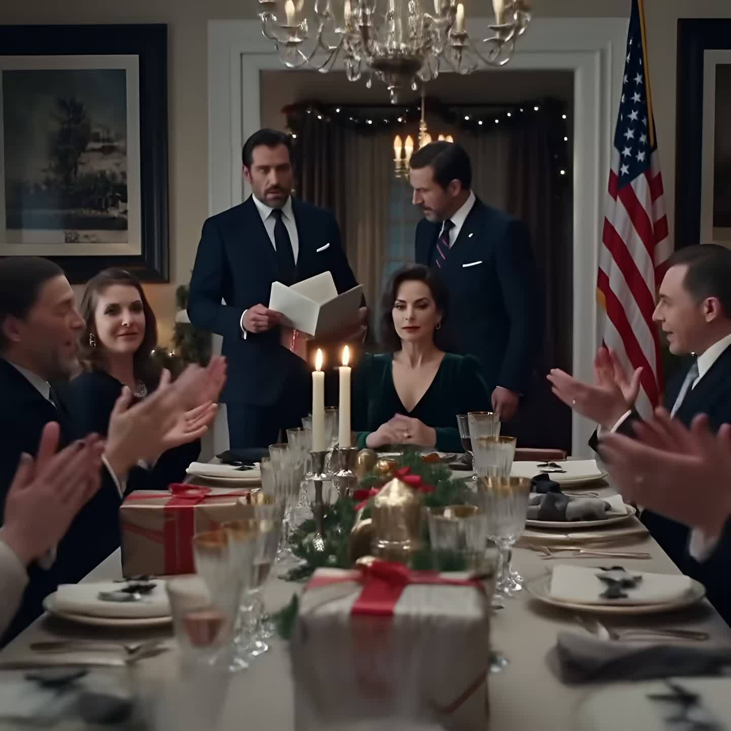 My husband’s best friend bet him I’d cry when they served me divorce papers at Christmas dinner—“women are so predictable,” he laughed. I signed immediately, without a single tear, then calmly handed them a wrapped present. When they opened it, their smiles froze, their faces drained of color, and the room fell into stunned silence as they realized what I had really just given them.