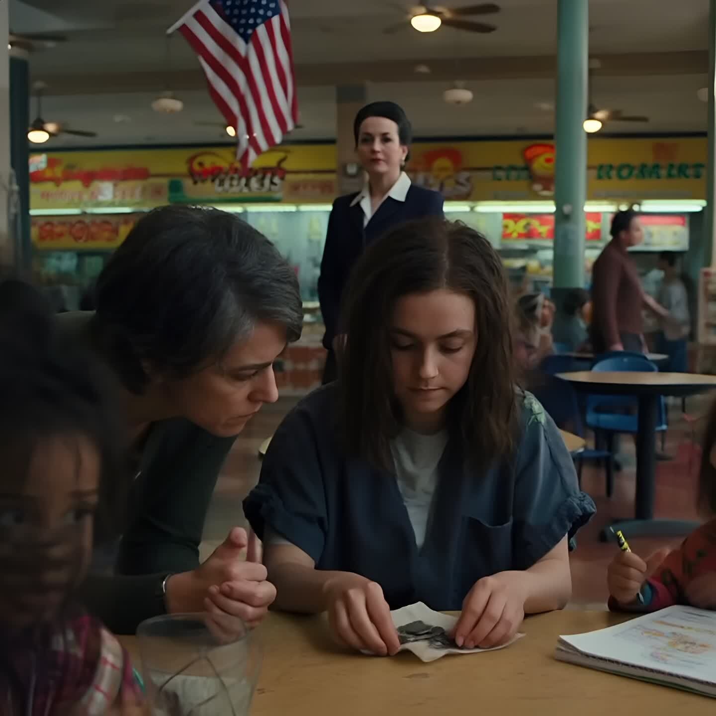 I spotted my daughter at the mall food court, not shopping, not eating—just lining up coins on a napkin like she was trying to make a miracle out of pocket change. I asked, “Where’s the car we got you?” Her throat tightened. “He took it,” she said. “And his mom took the rest.” Then her eyes flicked toward her little girl and dropped again as she whispered that they’d been using my granddaughter to scare her into staying quiet. I didn’t argue. I didn’t panic. I sat across from her and said, “Don’t worry. Mom will handle this…”