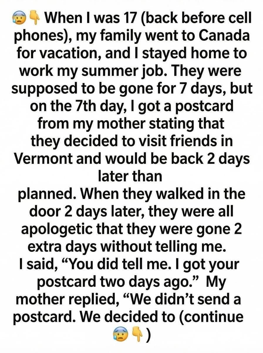 A Quiet Summer, a Family Trip, and the Postcard That Arrived Before the Truth