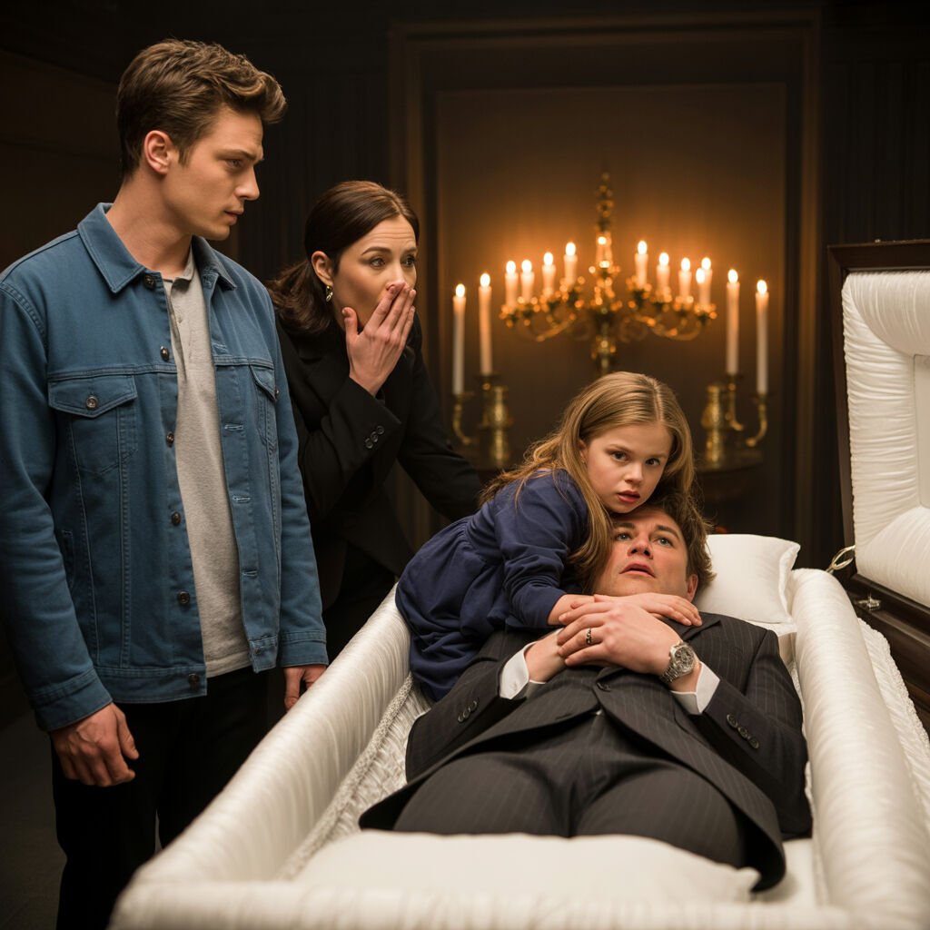 At My Father’s Wake, My Eight-Year-Old Sister Refused To Leave His Coffin—But That Night, Lying Beside Him, She Forced My Stepmother To Reveal A Secret About His “Accident”.
