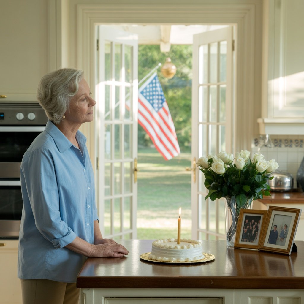 The flag outside the porch in Austin barely moved, just a quiet shimmy in the Texas heat, while the dishwasher hummed behind me like a far-off radio station I used to anchor.