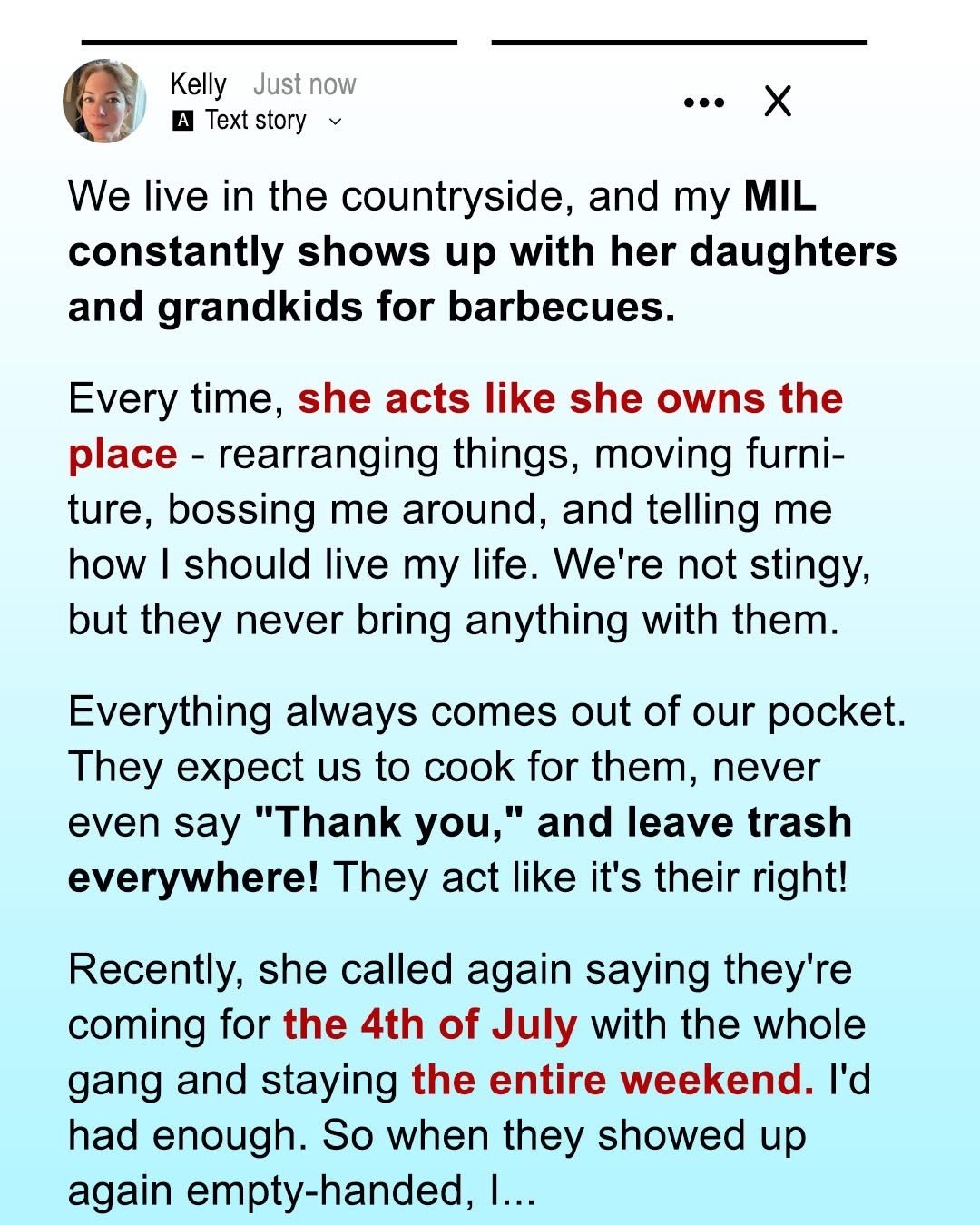 MIL Kept Showing up with Her Whole Clan for Free BBQ at Our House — When They Came Empty-Handed Again on the 4th, I Served Them a Lesson Instead