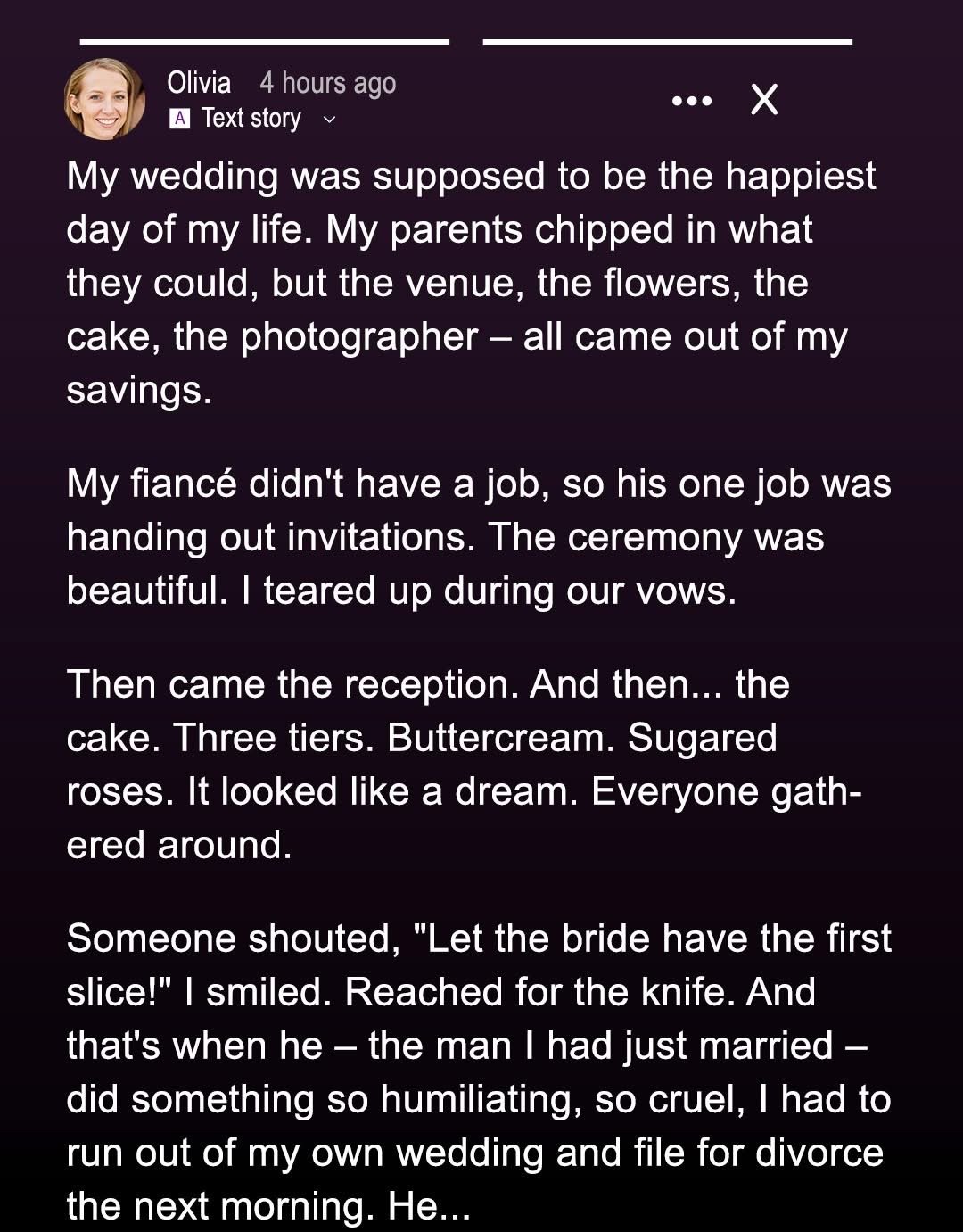 I Ran Out on My New Husband at Our Wedding Reception After What He Did