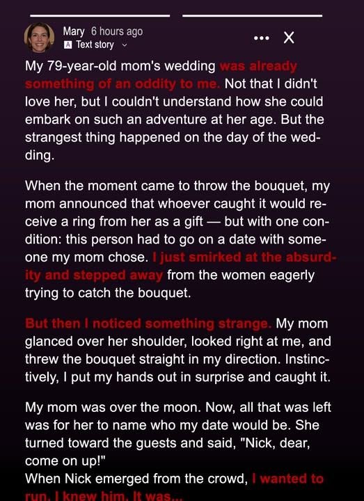 At 79, My Mom’s Wedding Seemed Perfect Until She Set a Shocking Rule for the Bouquet Catcher — Story of the Day