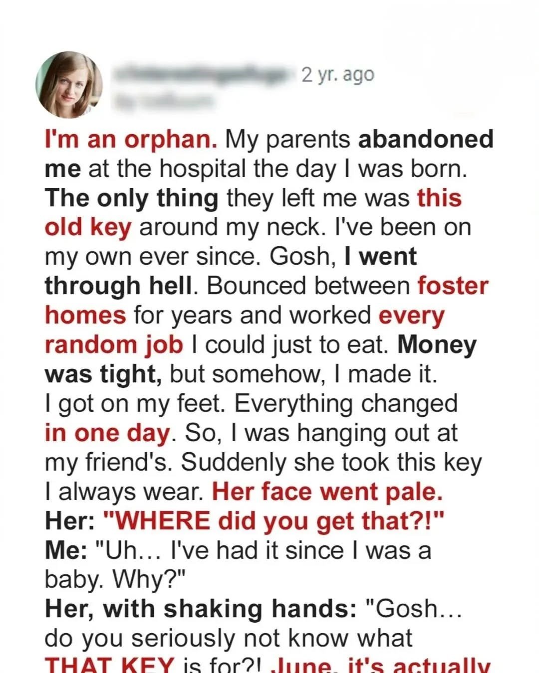 I Thought I Was an Orphan Until I Learned What the Key Around My Neck Really Opened