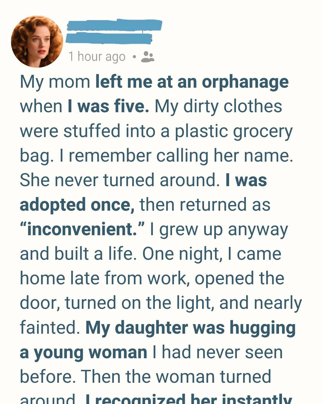 My Mother Left Me at an Orphanage — Years Later, My Daughter Hugged a Stranger and My World Shattered