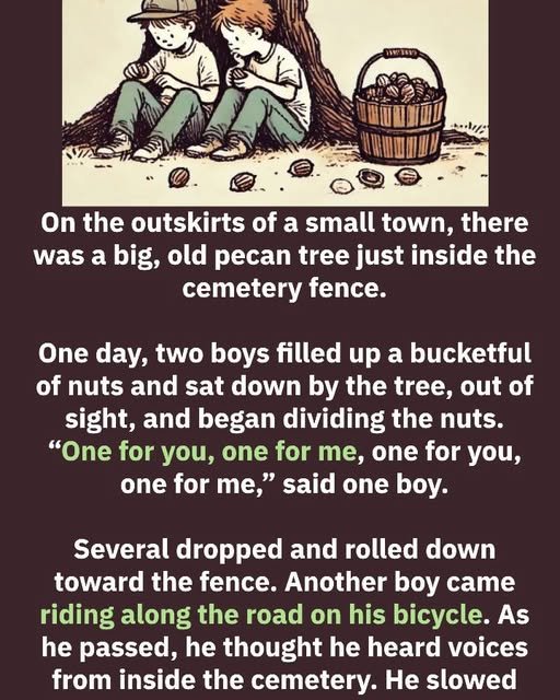 Gathering Pecans in the Cemetery